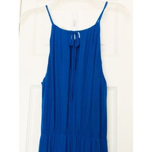 Miami Vibrant Blue Maxi Length Pullover Dress with Spaghetti Straps